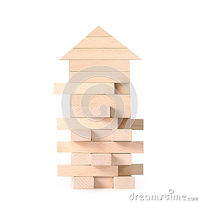 Model house wood form of diagram Stock Photo