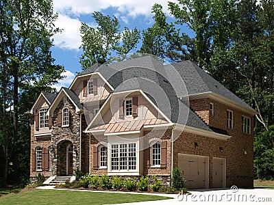 Model Luxury Home Exterior side view Stock Photo