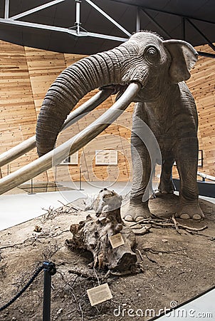 Model of mastodon Editorial Stock Photo