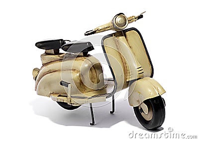 Model of Motorized Scooter on White Background Stock Photo