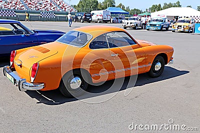 Model orange retro car Editorial Stock Photo