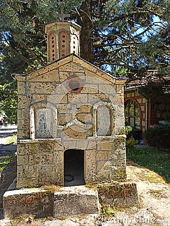 model of the Orthodox monastery Koporin, Velika Plana, Serbia Editorial Stock Photo