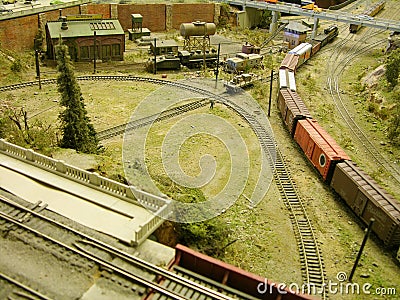Model Railroad track Stock Photo