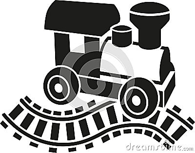 Model railway icon with rails Vector Illustration