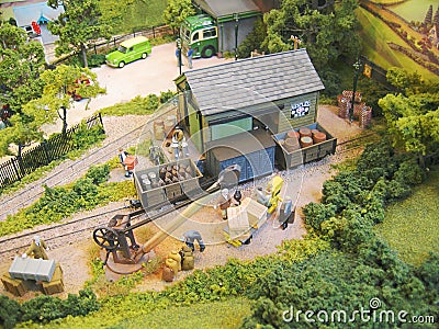 Model Railway Layout, Narrow Gauge Editorial Stock Photo