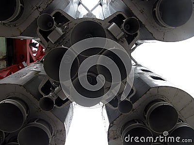 Model of soviet space rocket Vostok Editorial Stock Photo