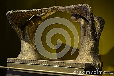 Ark of covenant with cherubs, Model of Tabernacle, tent of meeting in Timna Park, Negev desert, Eilat, Israel Editorial Stock Photo