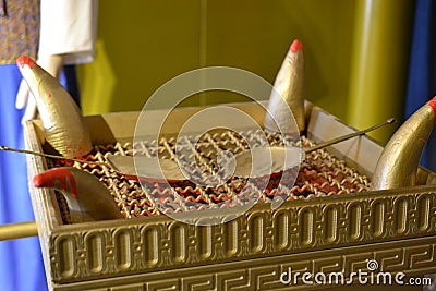 Golden incense altar, Model of Tabernacle, tent of meeting in Timna Park, Negev desert, Eilat, Israel Stock Photo