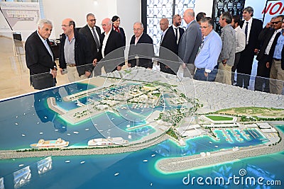 Model of Tangier port city in Morocco. Tangier port inaugurated Editorial Stock Photo
