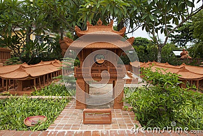 Model of Temple of Literature made from earthenware and displayed at Thanh Ha earthenware village, Hoi An ancient town Editorial Stock Photo