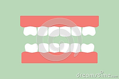 model tooth of healthy teeth - dental cartoon vector flat style Vector Illustration