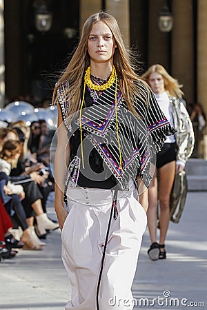 A model walks the runway during the Isabel Marant show Editorial Stock Photo