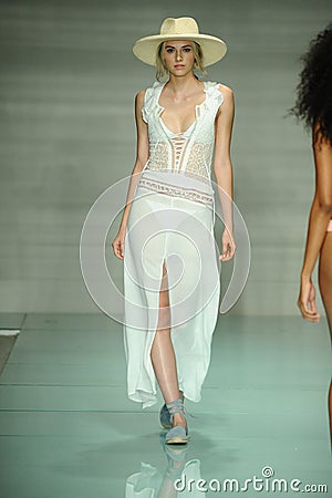 Model walks the runway during For Love and Lemons Spring Summer 2017 Runway Show Editorial Stock Photo