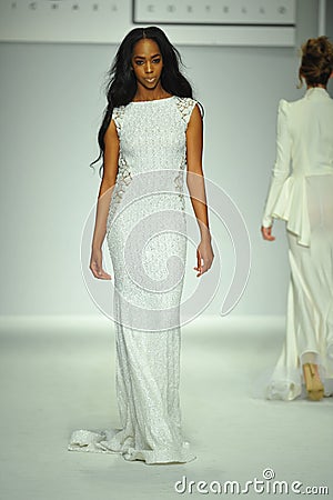 A model walks the runway at Michael Costello show Editorial Stock Photo