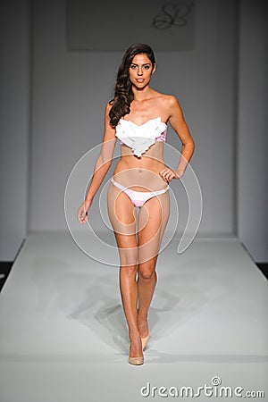 A model walks the runway at Skinny Bikini show Editorial Stock Photo