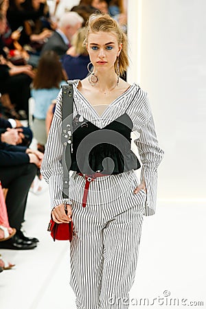 A model walks the runway during the Tods fashion show Editorial Stock Photo