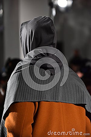 A model walks the runway wearing N. Hoolywood Editorial Stock Photo