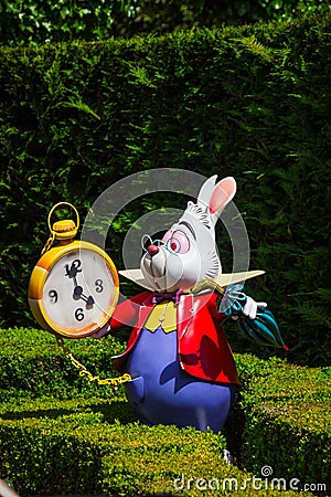 A model of the White Rabbit from Alice`s in Wonderland Editorial Stock Photo