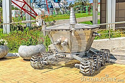 Model the world`s first lunar Rover - Lunokhod 1. Large Novosibi Editorial Stock Photo