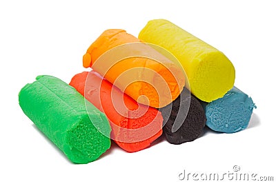 Modeling clay six colors Stock Photo