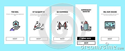 Modeling Engineering Onboarding Icons Set Vector Vector Illustration