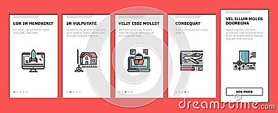 Modeling Engineering Onboarding Icons Set Vector Vector Illustration