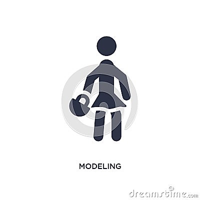 modeling icon on white background. Simple element illustration from activity and hobbies concept Vector Illustration