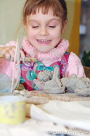 Modelling With Clay Stock Photo