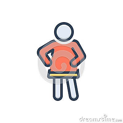 Color illustration icon for Modelling, fashion and model Vector Illustration