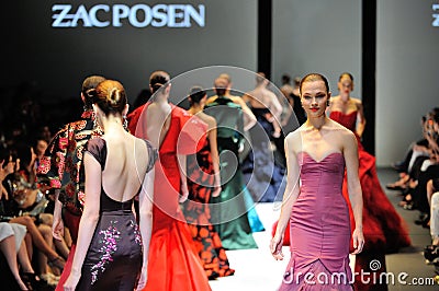 Models showcasing designs from Zac Posen at Audi Fashion Festival 2012 Editorial Stock Photo