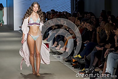 Models with swimsuit catwalk Editorial Stock Photo