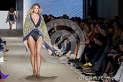 Models with swimsuit catwalk Editorial Stock Photo