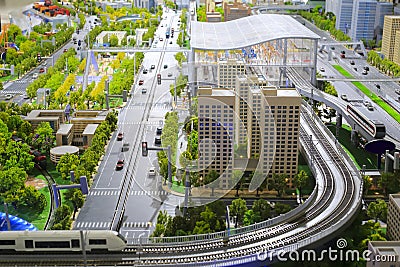 Models of urban mass transit system Stock Photo