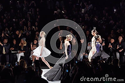 Models walk runway at the Art Heart fashion show during MBFW Fall 2015 Editorial Stock Photo