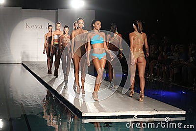Models walk the runway finale during Keva J Spring Summer 2017 Runway Show Editorial Stock Photo