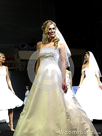 Models in wedding dress Editorial Stock Photo