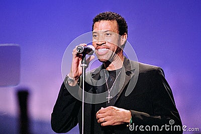 Pavarotti & Friends 99 , Lionel Richie during the concert Editorial Stock Photo