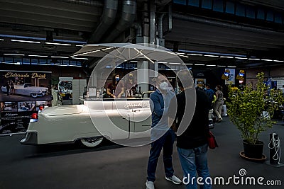 Modena, Italy - 2021 07 04:Motor Valley Fest car meeeting Chevrolette Eldorado custom bar Editorial Stock Photo