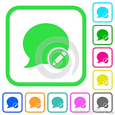 Moderate blog comment vivid colored flat icons icons Stock Photo