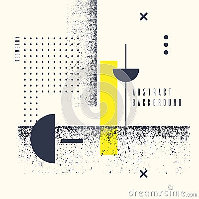 Modern abstract art geometric background with flat, minimalistic style. Vector poster Vector Illustration