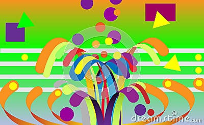 Modern abstract background, composition made of various rounded shapes in color. Vector illustration. fireworks Vector Illustration
