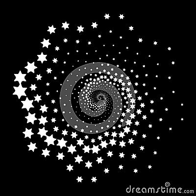 Modern abstract background. Halftone snowflakes in circle form. Round logo. Vector dotted frame. Design element or icon Vector Illustration