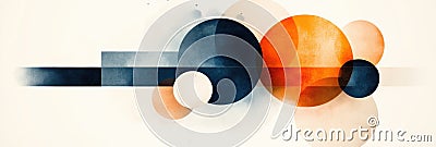 modern abstract background with intersecting circles and paths creates a geometric tech texture ideal for corporate Cartoon Illustration