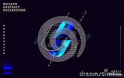 Modern abstract background with line and blue gradient Vector Illustration