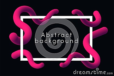 Modern abstract background with pink fluid shapes. Liquid dynamic shape background with frame Vector Illustration