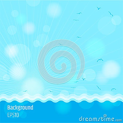Modern abstract background in summer sea time Vector Illustration