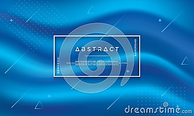Modern abstract blue flow vector background. Dynamic Blue wave background. Text and design elements can be edited.Print Vector Illustration