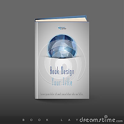 Modern abstract brochure as book. Football theme Vector Illustration