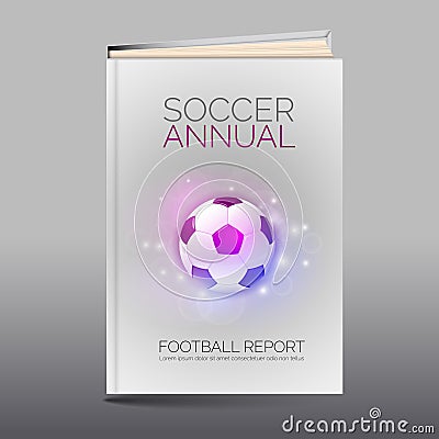 Modern abstract brochure as book. Football theme Vector Illustration
