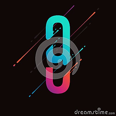 Modern abstract colorful number. Dynamic liquid ink splashes number. Vector design element for your art. Number 9 Vector Illustration
